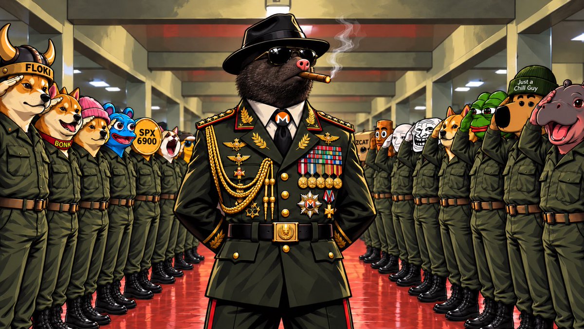 MoneroMole's tweet photo. I am Mr. Moleius Maximus.

I did not appoint myself general. I earned my rank in the trenches.

While others built memecoins to extract from their believers, I built an army to advance the mission of Monero.

Every soldier under my command serves a greater purpose: privacy by default, financial freedom, and a future where Monero reigns supreme.

I am not here to compete for a seat among the other Monero memes.

I am here to lead the ENTIRE FUCKING ARMY.

$MOLE 

-Mr. Moleius Maximus