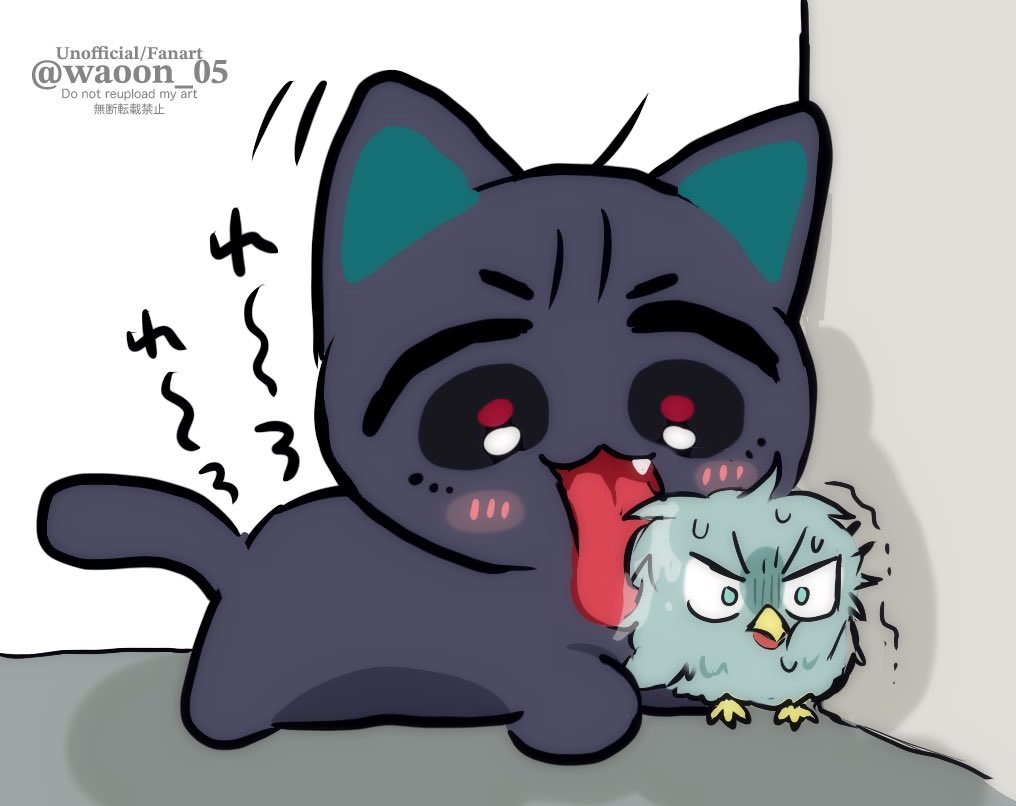 waoon_05's tweet photo. 最近TLでよくみるにゃんこと鳥🐈‍⬛🐦 #ivantill https://t.co/BK0jEKnmnZ