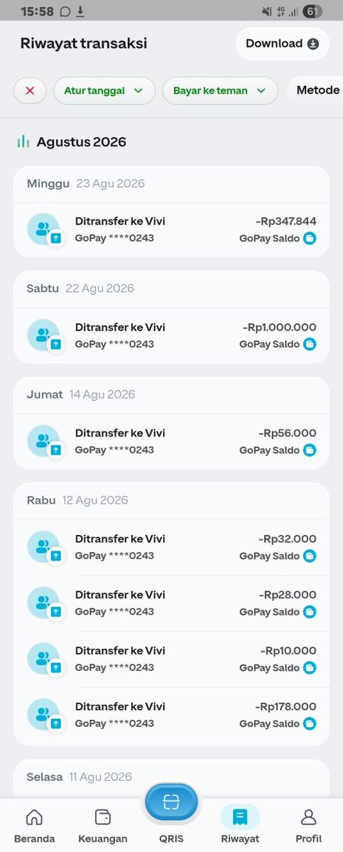 reaa412v's tweet photo. bukti transfer dari rek kak Nopiyanti Sapitri ke Gopay penipu bajingan jahanam. https://t.co/nxdSMPVALu