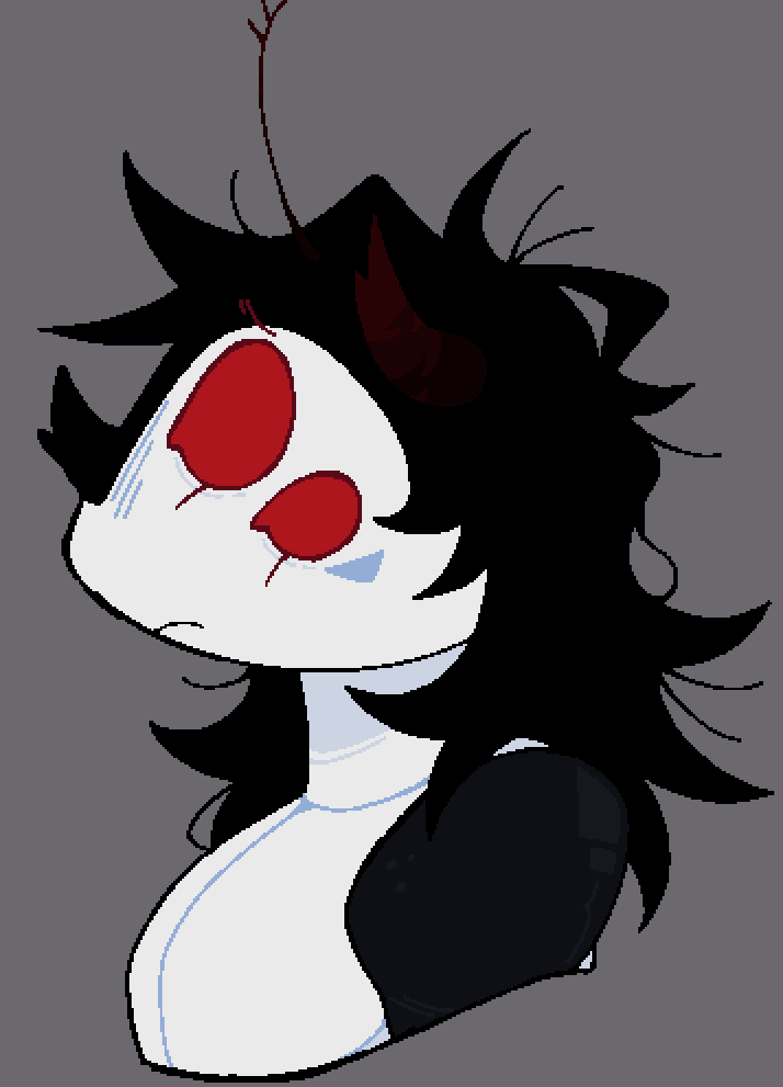 Blueflare132's tweet photo. My weird design ideas for Pest when he were way way younger. He used to have a nose horn but it fell off due to stress (cough. yk why.) and never grew back properly as he got older.  Wee little baby,, be nice to him.. #regretevator https://t.co/EjjpqlyPQv