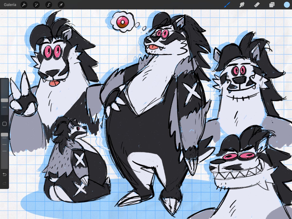 Choco_Hyena's tweet photo. Old Eclair design sketches :> https://t.co/ZculpMAnVN