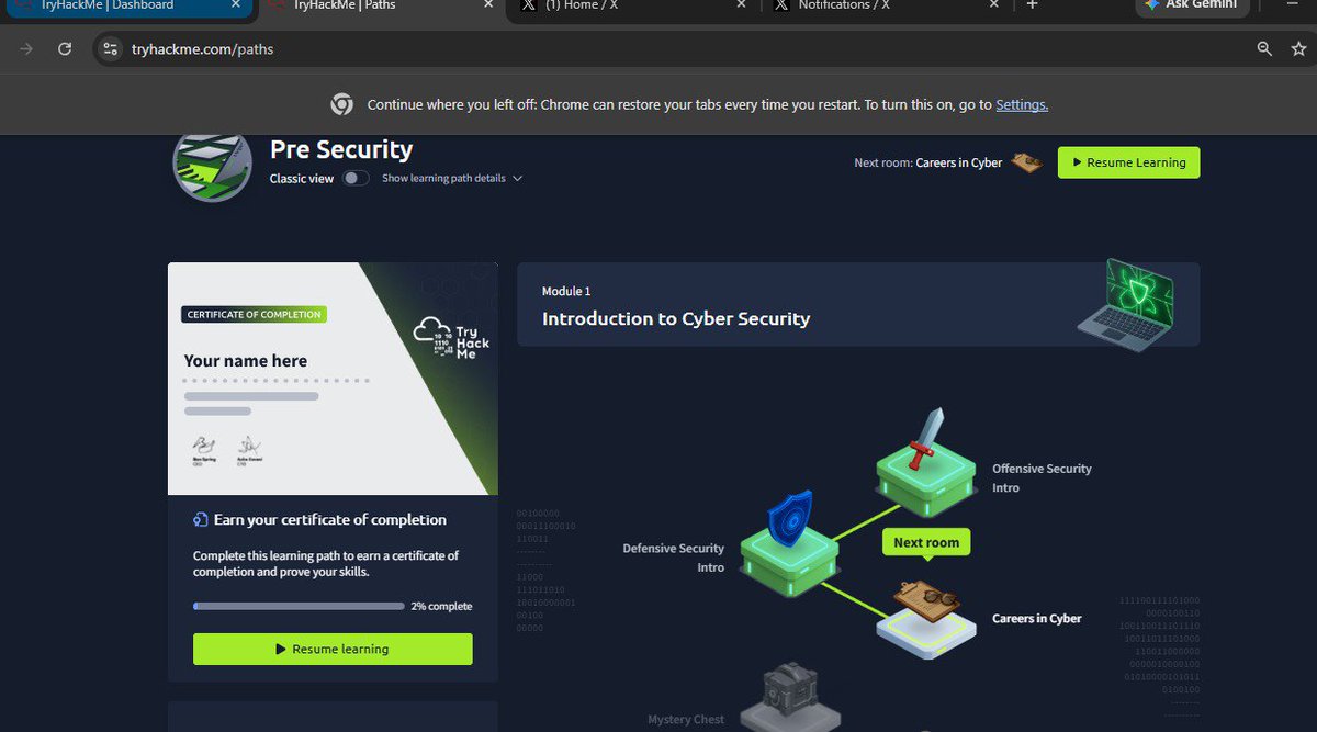 Cyber__Luffy's tweet photo. Day 1/60
Joined the CyberForge OAU community.
Learned the basics of Offensive Security and Defensive Security on TryHackMe.
Also read an article on both courses.
Got introduced to SIEM tools.
#60DaysofCyberForge #CyberForgeOAU https://t.co/sQ9hjWUeHR
