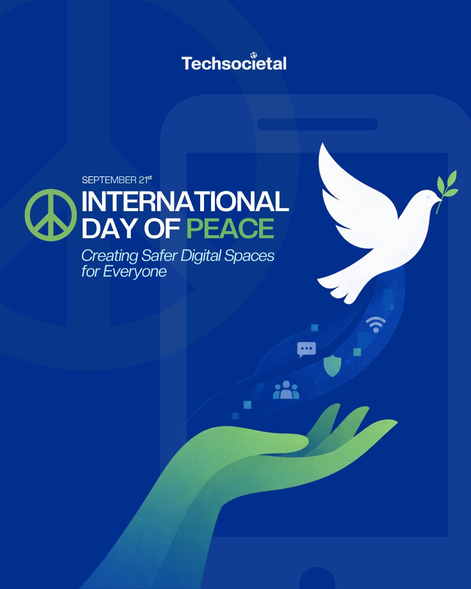 TechSocietal's tweet photo. Peace begins with safety. Where people do not feel safe, peace cannot truly exist, whether online or offline.

For many Nigerians, the digital space can also be a place of harassment, cyberstalking, doxxing, privacy violations, blackmail and other forms of harm.

These experiences may happen through a screen, but their effects are real.

Peace in the digital age must mean more than the absence of conflict. It must also mean creating online spaces where people can communicate, participate and express themselves without fear of abuse or intimidation.

This International Day of Peace, let’s work towards digital spaces that are safer, more respectful and inclusive for everyone.

#InternationalDayOfPeace
#OnlineSafety
#DigitalRights
#DigitalSafety
#TechSocietal