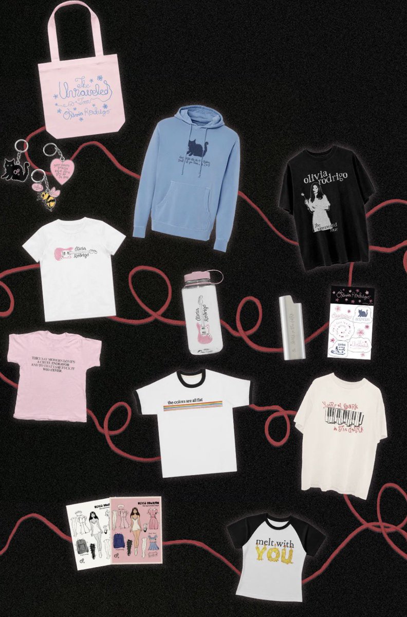 Matholys's tweet photo. Aperçu du merch officiel d'Olivia Rodrigo pour l'album You Seem Pretty Sad for a girl so in love et la tournée The Unraveled Tour ! 🎟️

Accédez dès maintenant  avec le code UNRAVELED à la collection ici :

👉 https://t.co/n7De9NE1FC https://t.co/MtCtlab4hN