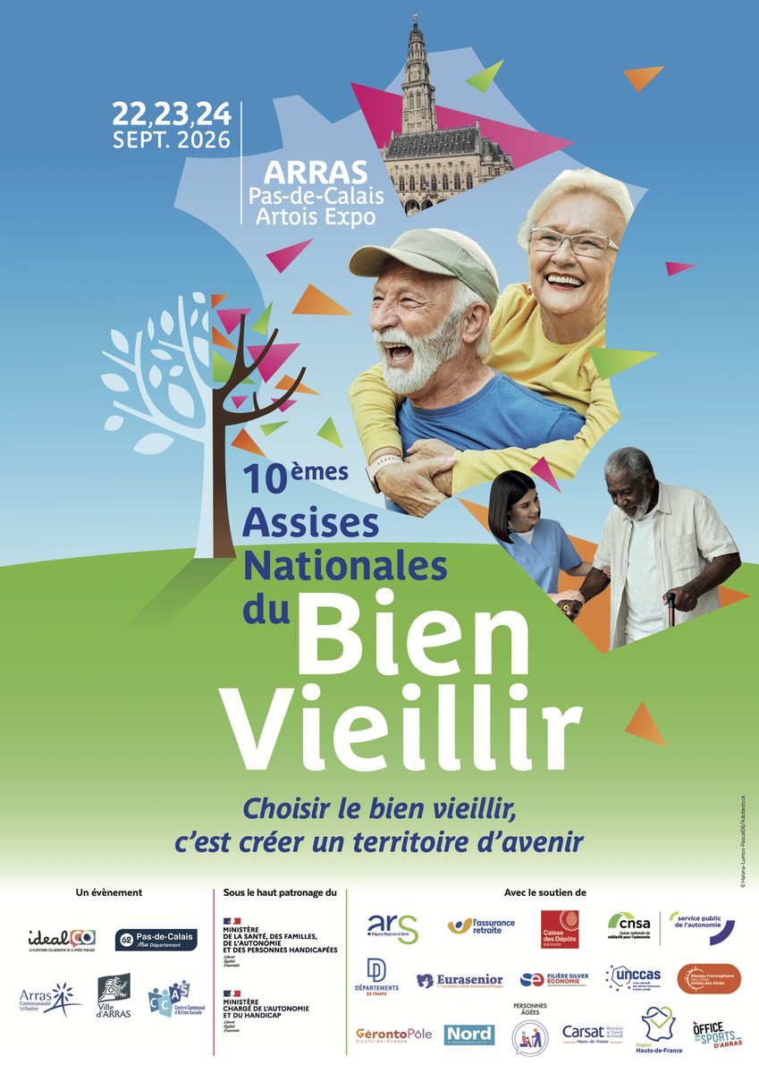 ADMDFRANCE's tweet photo. 🤝 Du 22 au 24 septembre 2026, l’ADMD participera aux 10es Assises nationales du Bien Vieillir, à #Arras.

🩺 Un rendez-vous pour échanger sur les directives anticipées, la personne de confiance et le respect des volontés en #FinDeVie.
#BienVieillir #Santé #Seniors https://t.co/UzKG1AW4BA