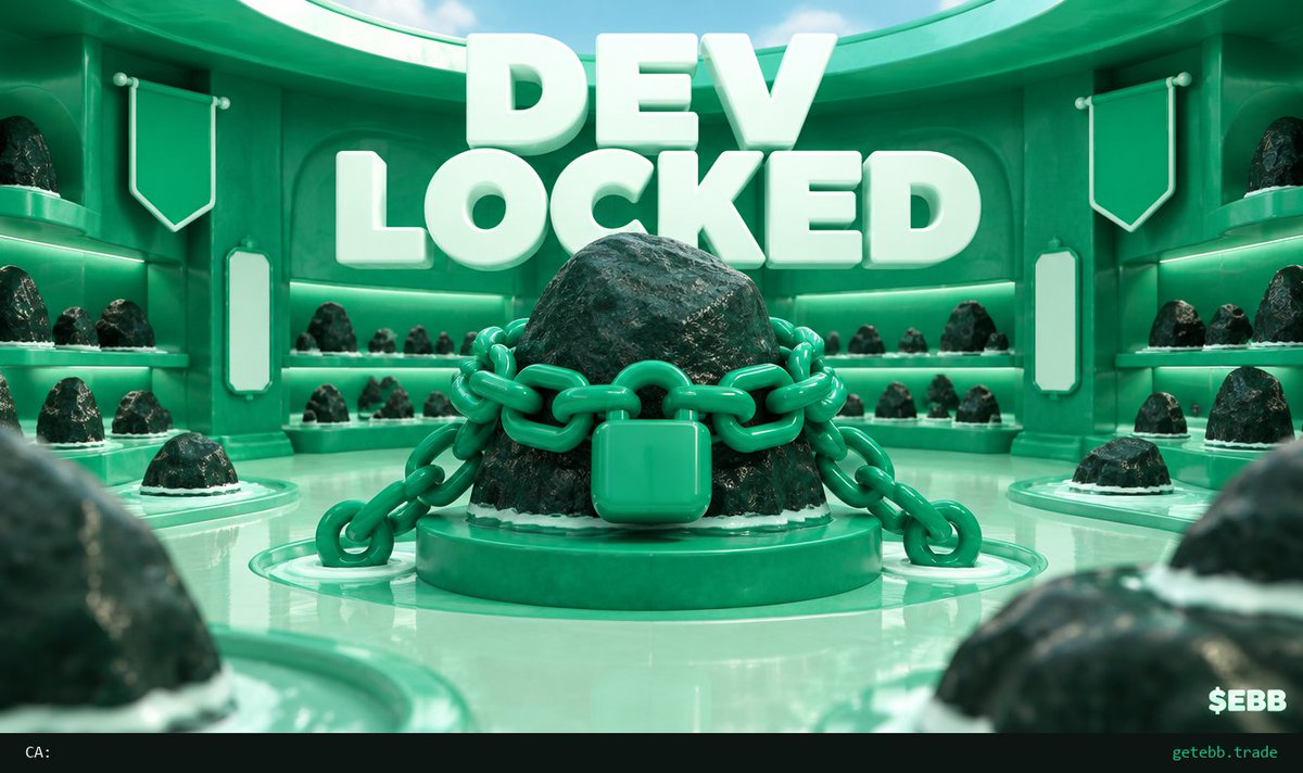 EBBRebase's tweet photo. Dev is locked.

▸ Team supply locked on Pinksale
▸ Lock record in the reply, read it before you believe it
▸ A team wallet that can move: none

The rock stays. So do we.

@EBBRebase

$EBB on @ponsdotfamily

https://t.co/Xx6lSZ0zcg https://t.co/yTa3f56daX