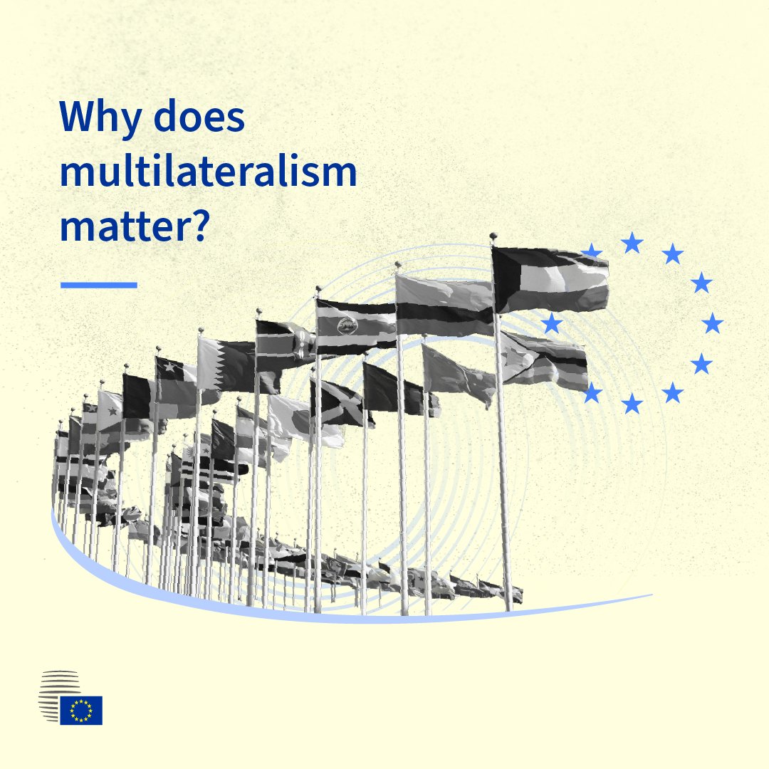 National flags on tall poles and the stars of the European Union flag.