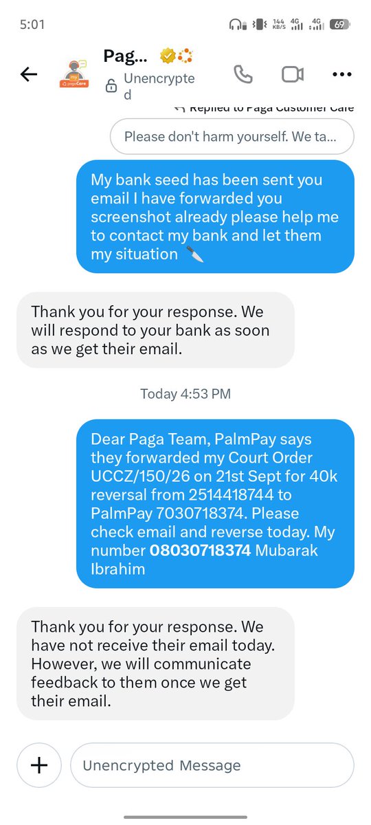 Web3JobRadar's tweet photo. @mypagacare DISOBEYED COURT ORDER UCCZ/150/26!
> N40k wrong transfer to 2514418744 on July 3. Court ordered you Sept 7 to refund to my @palmpay_ng 7030718374. 15 days later, no refund! Dispute B202607030010974
> @cenbank @fccpcnigeria Help! Evidence 👇
#palmpay #paga #cbn #fccpc https://t.co/TDYXrYzvjP