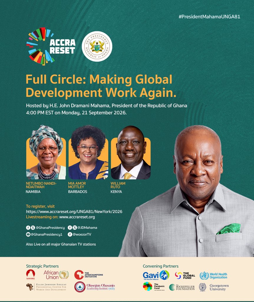 JDMahama's tweet photo. We are getting together again, in New York, this evening for a global conversation.  #AccraReset https://t.co/r00uluwEwE