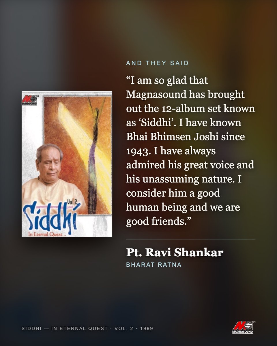 TheShashiGopal's tweet photo. The Prime Minister of India, Shri A. B. Vajpayee, wrote to my company, Magnasound, about a 12-Compact-Disc set featuring Pandit Bhimsen Joshi — a set the Hon’ble Prime Minister had auditioned ahead of its release. https://t.co/YNjHjDYt2F