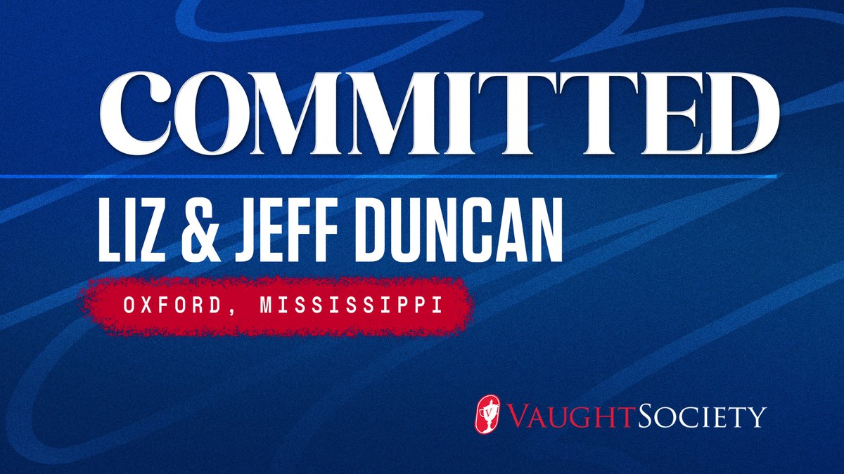 OleMissAF's tweet photo. Thank you, Liz &amp; Jeff Duncan, for your commitment to  #VaughtSociety! Hotty Toddy🔵🔴‼️

#GiveToTheSip https://t.co/8MrzVcR4hM