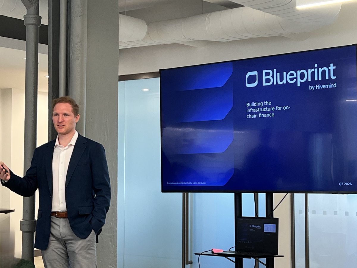 BlueprintInfra's tweet photo. Blueprint's global offsite in NYC brought our team together from around the world last week. We celebrated our wins, tackled tough challenges and mapped out our path ahead.  

CEO @_JakeGreenstein laid out the vision, applying the lessons learned building operations from scratch at @HivemindCap and Algorand Inc. Jake knows where the hours disappear, where the security issues lurk and where the risk hides.  

Fix the operations layer and you clear the path for the whole industry. One ledger and one platform for portfolio management, staking, accounting and tax.  

Learn more about us at https://t.co/BbEEggiJOK.