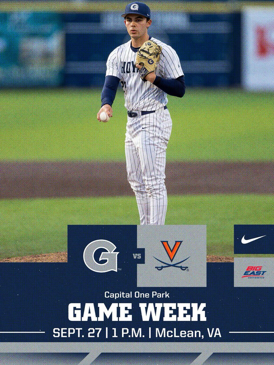 GUCoachT's tweet photo. 🚨 GAME WEEK 🚨
It’s been a long time coming, but we’re finally here!
HOYA NATION — come out and join us this Sunday as we host @UVABaseball at @CapitalOnePark!
📅 Sunday, 9/27 ⏰ 1:00 PM 📍 Capital One Park
@NoVAHSBB  @VBCA2018 @NVTBLRobHahne @MLLUpdates @hoyatalk 
#HoyaBall https://t.co/E2KwnlUn28