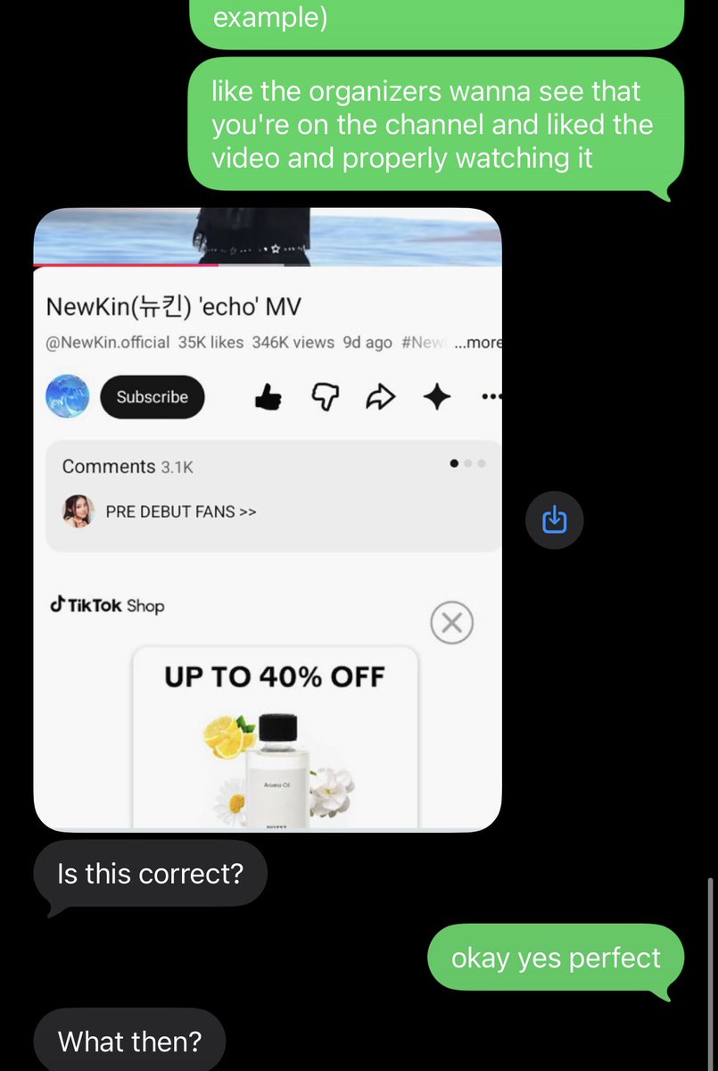 HANJl_ZOE's tweet photo. got a scam text last night and i had time to waste so i made them watch and stream newkin echo https://t.co/yC32zVeG4Y