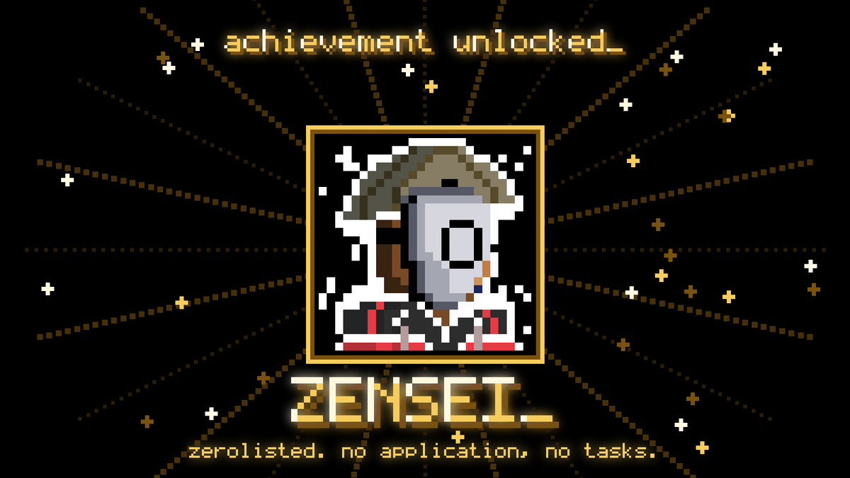 zeroescash's tweet photo. achievement unlocked_

@SolanaSensei you're on the zerolist, sensei. no application, no tasks. check your DMs_ https://t.co/6UXElfzNzJ
