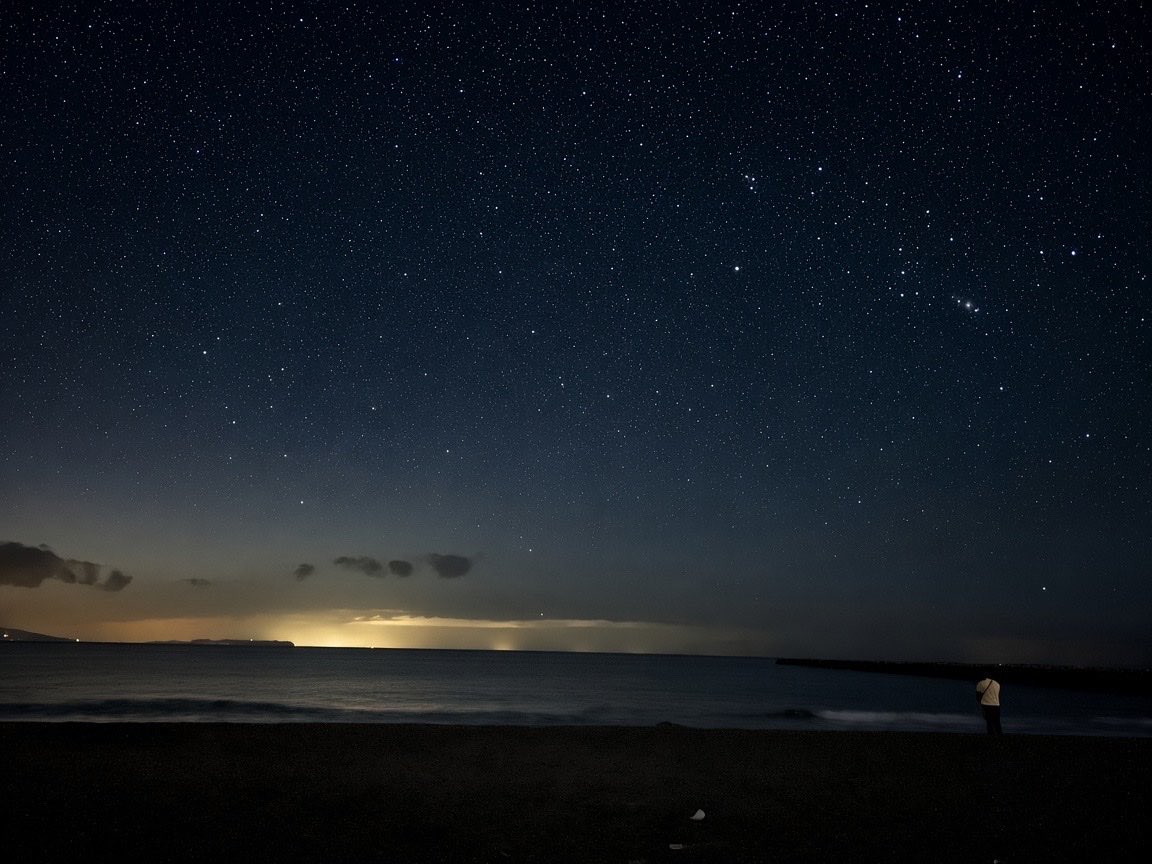 3j_hai's tweet photo. お友達と夜釣りなう

夜光虫?が波打ち際でキラキラ光って
すごい綺麗！
写真にも動画にも写らんかった https://t.co/bLQ2kfk86S