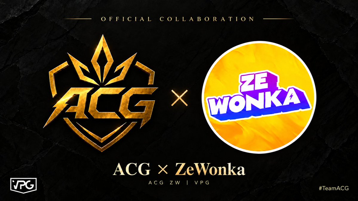 TeamACG_'s tweet photo. ACG × ZeWonka🤝

We’re proud to announce our collaboration with @ZeWonkatwitch, with our Pro Clubs team managed by @Pulgish_ & @luca_nr1_ competing as ACG ZW for the upcoming VPG & ZeWonka League season.

Looking forward to working together and seeing the team in action 💛🖤

#TeamACG | #ACGZW
