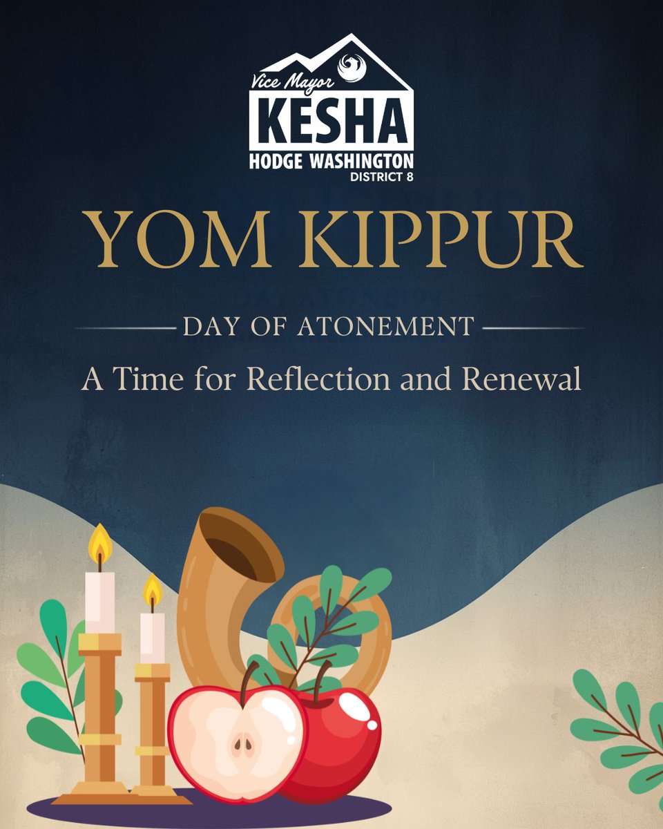 PHXdistrict8's tweet photo. Wishing a meaningful Yom Kippur to all District 8 residents who observe. Yom means “day,” and Kippur means “atonement,” making Yom Kippur a time for reflection, renewal, and hope. May this day bring peace and clarity to you and your loved ones. https://t.co/XpsUIq2zLH
