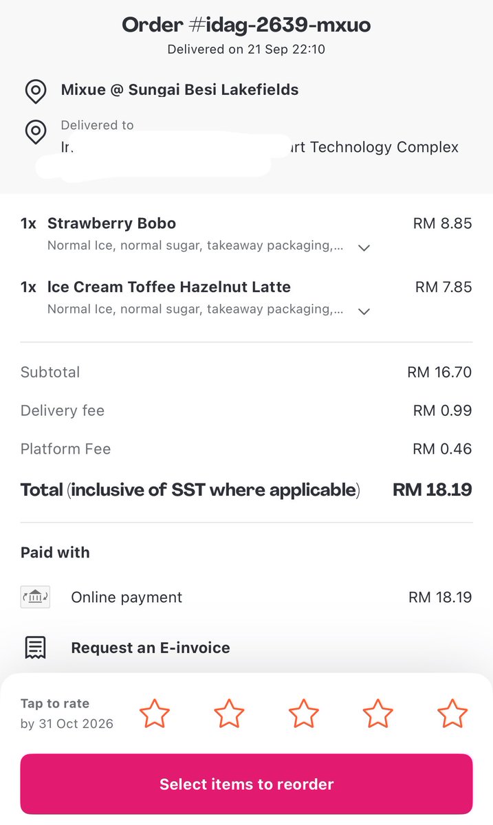 AlimMuhaimin1's tweet photo. Order mixue. Dekat apps dah delivered. Tapi aku tunggu takde n tak sampai2. Hanat betul la rider kau ni foodpanda. Dah la aku tgh kerja mlm ni. @foodpanda_my 
#foodpandamy https://t.co/YJwXmFrPx1