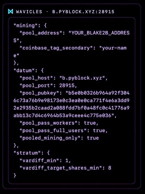 _PyBlock_'s tweet photo. Be PyBLØCK.
✅ #CHIRP-#DATUM.
✅ #WAVICLES-#DATUM.
✅ #CAROUSEL-#DATUM.
✅ #browserMiner.
✅ #pyblockMiner.
✅ #PATUM. (Node + Gateway One-Clicker)
More info at: https://t.co/Pfp4y3IYr0
Happy Mining! ⛏️
@Curly60e - PyBLØCK Crew. https://t.co/nyEFyBuzok