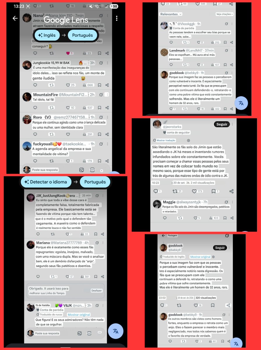 mizzieReportOT7's tweet photo. 🚨⚠️ MASS REPORT 🐥  ⚠️🚨
Agora estão usando a situação do imitador do 🐥 pra atacar ELE. 

A empresa tomou uma medida jurídica relacionada ao Pachi Jimin e, a partir disso, essas contas começaram a falar que o 🐥 é “favorito da empresa”, que é “coitado”, e ainda estão tentando jogar nele a culpa pelo hate que o 🐰🐻 recebe.

??? Uma coisa n tem absolutamente nada a ver com a outra.

Se a empresa tomou uma medida jurídica, isso é uma questão entre a empresa e a pessoa envolvida. 🐥 n é responsável pelo que outras pessoas fazem contra o 🐻🐰 n, ele n tem culpa desse povo doente atacando os amgs dele n, crlh 😾

🚩 CONTAS:

🔗 https://t.co/wHUqFAijrp
🔗 https://t.co/rNVDimH5GU
🔗 https://t.co/KlzfeezZYI
🔗 https://t.co/LAHgZeS9fU
🔗 https://t.co/jVmAhNc3wO
🔗 https://t.co/5CvSPkvcgZ
🔗 https://t.co/qXGsQtyk21
🔗 https://t.co/eqI0ycF1E2
🔗 https://t.co/Kk0zZ7l0fq
🔗 https://t.co/5aMlG63IWo
🔗 https://t.co/bRSWHL5Lwe
🔗 https://t.co/geanj4mpKR
🔗 https://t.co/L6IVpsK0LJ
🔗 https://t.co/MDXnOVMQxu
🔗 https://t.co/0wnWTeGEXQ
🔗 https://t.co/IO1AwPXZz8
🔗 https://t.co/cCyq4W9mCe

📌 Categorias:
• Assédio e abuso
• Ataques direcionados
• Conteúdo abusivo
• Desinformação, quando aplicável

Denunciem os posts que realmente violarem as regras do X.

🚫 Não engajem.

Os prints têm os traduzidos e os não traduzidos.