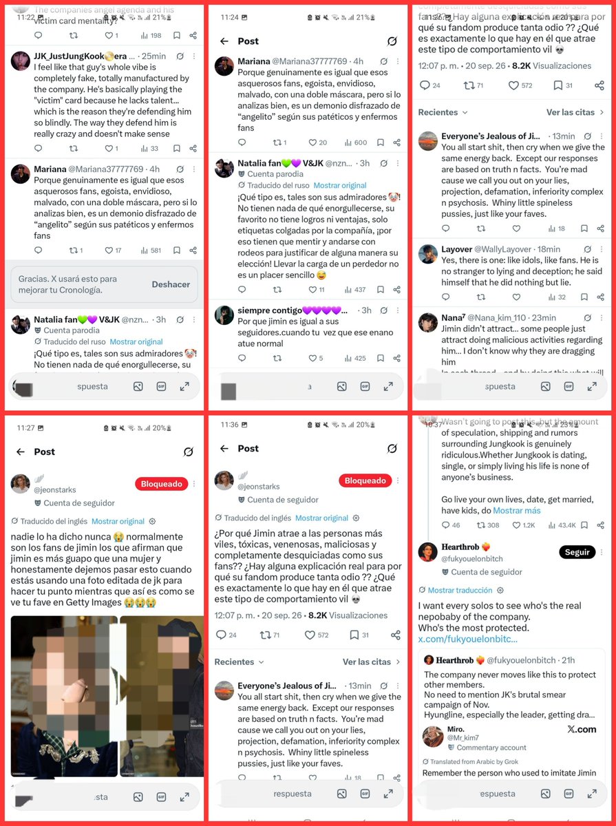 mizzieReportOT7's tweet photo. 🚨⚠️ MASS REPORT 🐥  ⚠️🚨
Agora estão usando a situação do imitador do 🐥 pra atacar ELE. 

A empresa tomou uma medida jurídica relacionada ao Pachi Jimin e, a partir disso, essas contas começaram a falar que o 🐥 é “favorito da empresa”, que é “coitado”, e ainda estão tentando jogar nele a culpa pelo hate que o 🐰🐻 recebe.

??? Uma coisa n tem absolutamente nada a ver com a outra.

Se a empresa tomou uma medida jurídica, isso é uma questão entre a empresa e a pessoa envolvida. 🐥 n é responsável pelo que outras pessoas fazem contra o 🐻🐰 n, ele n tem culpa desse povo doente atacando os amgs dele n, crlh 😾

🚩 CONTAS:

🔗 https://t.co/wHUqFAijrp
🔗 https://t.co/rNVDimH5GU
🔗 https://t.co/KlzfeezZYI
🔗 https://t.co/LAHgZeS9fU
🔗 https://t.co/jVmAhNc3wO
🔗 https://t.co/5CvSPkvcgZ
🔗 https://t.co/qXGsQtyk21
🔗 https://t.co/eqI0ycF1E2
🔗 https://t.co/Kk0zZ7l0fq
🔗 https://t.co/5aMlG63IWo
🔗 https://t.co/bRSWHL5Lwe
🔗 https://t.co/geanj4mpKR
🔗 https://t.co/L6IVpsK0LJ
🔗 https://t.co/MDXnOVMQxu
🔗 https://t.co/0wnWTeGEXQ
🔗 https://t.co/IO1AwPXZz8
🔗 https://t.co/cCyq4W9mCe

📌 Categorias:
• Assédio e abuso
• Ataques direcionados
• Conteúdo abusivo
• Desinformação, quando aplicável

Denunciem os posts que realmente violarem as regras do X.

🚫 Não engajem.

Os prints têm os traduzidos e os não traduzidos.