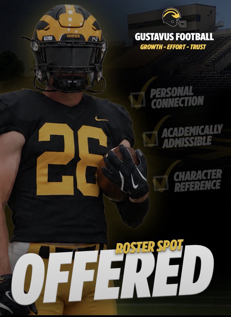 wicklund_chase's tweet photo. After a great Call i’m blessed to receive an offer from Gustavus! Thanks @GlynnDerek for the opportunity! @bubbapeters23 @CentCougsFB https://t.co/a9SxZvi5ku