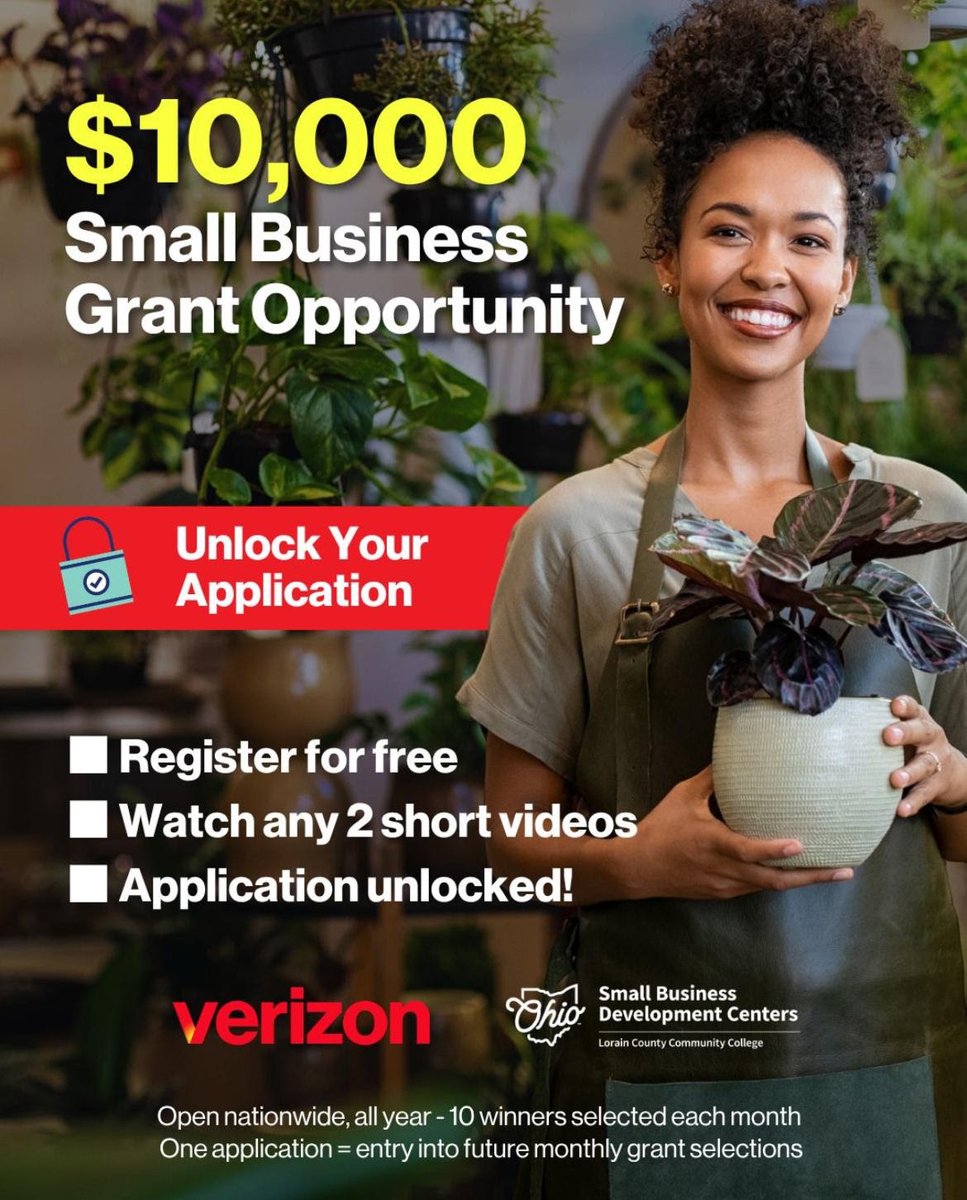HRCCEmpowers's tweet photo. Register for Verizon Small Business Digital Ready and complete any two eligible courses or events to unlock the grant application.

■ 10 winners selected each month
■ One application enters your business into future monthly grant selections
https://t.co/ecF8FXBf5Y https://t.co/C36Beld5Gu