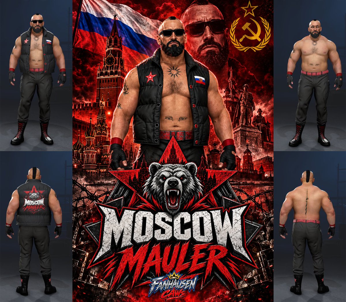FanhausenX's tweet photo. Got a pair of Russian Mafia members turned pro wrestlers coming for @WWEgames ..

second up;

The MOSCOW MAULER
93 ovr
2 attires (blue)
move set
entrance
signs

add him to your Fed &amp; show me how he does! https://t.co/YWhChmkFkS