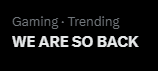 RickKackis's tweet photo. DESTINY IS SO BACK THAT WE'VE GOT "WE ARE SO BACK" TRENDING LMAOO https://t.co/CAVbgKoVk1