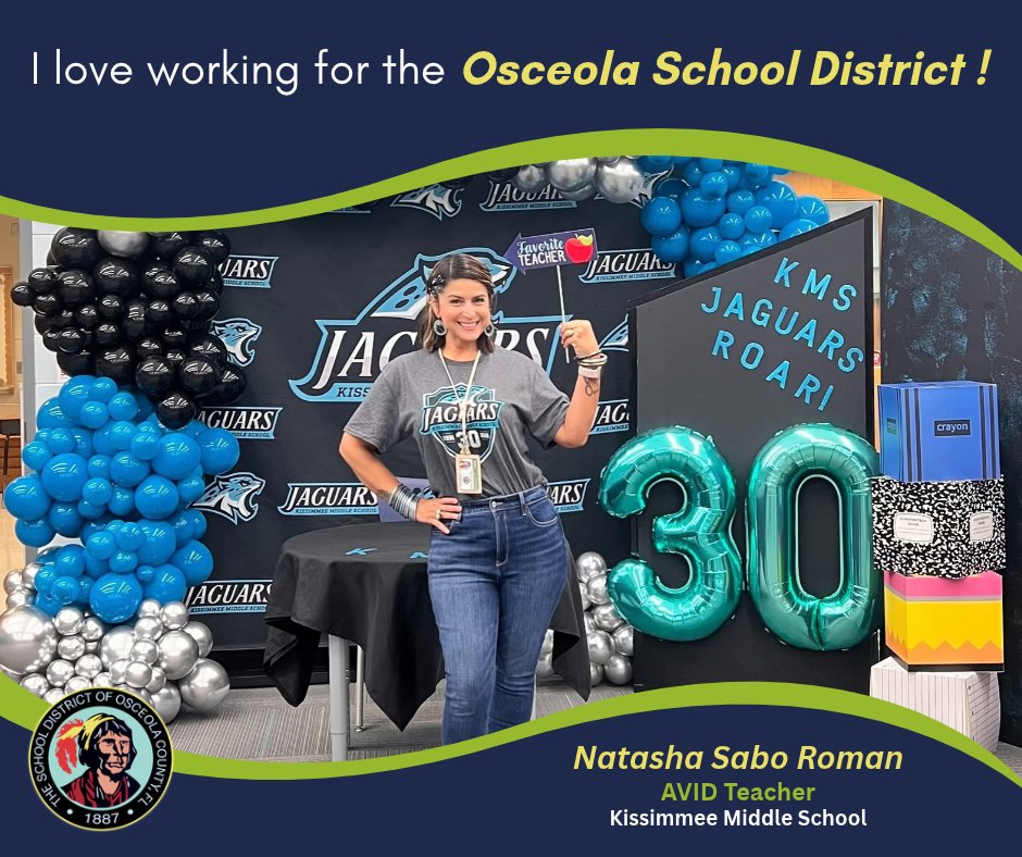 SDOC_Careers's tweet photo. "...I would recommend our district because you can make a difference and find a place where you truly belong. For me, KMS is that place. Once a Jaguar, always a Jaguar! " - Ms. Sabo Roman.

Apply today and become part of our team!
https://t.co/QkJ9ueUcy7

#WeAreSDOC https://t.co/vA3hf6w4BH