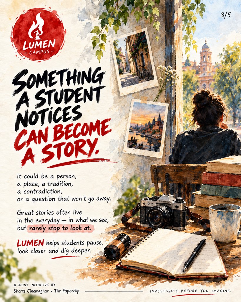 lumenfilmlab's tweet photo. Your students already make films.
What if they could learn to find the story first?

LUMEN Campus brings research, observation and storytelling together through conversations, screenings and practical sessions.

[1/2]

#LumenCampus #FilmSchools #ResearchToFilm https://t.co/5LffzQxRvo