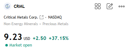 LukeAndersonF6's tweet photo. There’s no doubt that today’s star is $CRML (+38%).
Though it’s a relatively small company, it has achieved a decisive technological breakthrough.
“Rare earths”—a strategic resource—are about to break free from China’s stranglehold.
So, what should we keep an eye on next? Without a doubt, it’s “rare earth” magnets. For example, $USAR.