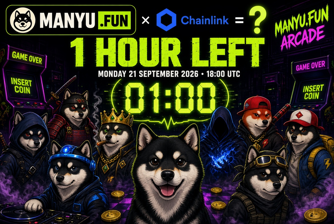 ManyuFun's tweet photo. 1 hour left.
https://t.co/kuvaO2Hhmv × @chainlink
18:00 UTC.
The pack is already in the room.
The question mark has sixty minutes left....
$MANYU #MANYUFUN #Chainlink #ManyuArmy #Ethereum #Memecoin #Crypto https://t.co/ILdFjJrOAZ