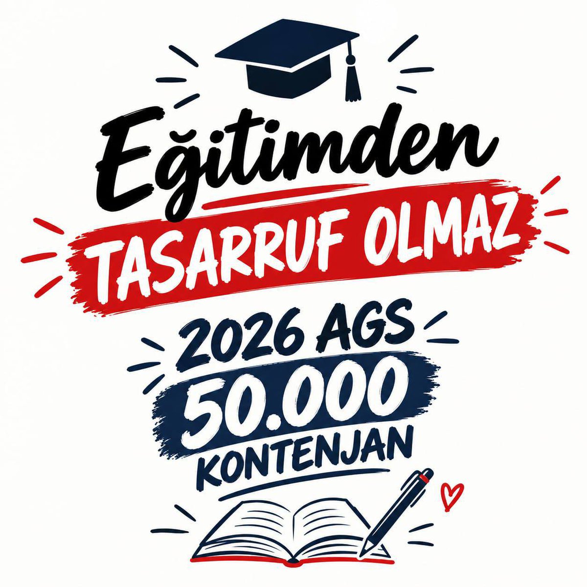 AGSkontenjan's tweet photo. Eğitime ayrılan kaynak, toplumsal huzura ve kalkınmaya dönüşür. Maliye Bakanlığımızdan 2026 AGS 50 bin kontenjan talebimize olumlu yanıt bekliyoruz.
 #MaliyeAGS50Bin https://t.co/Ro1ovu19QB