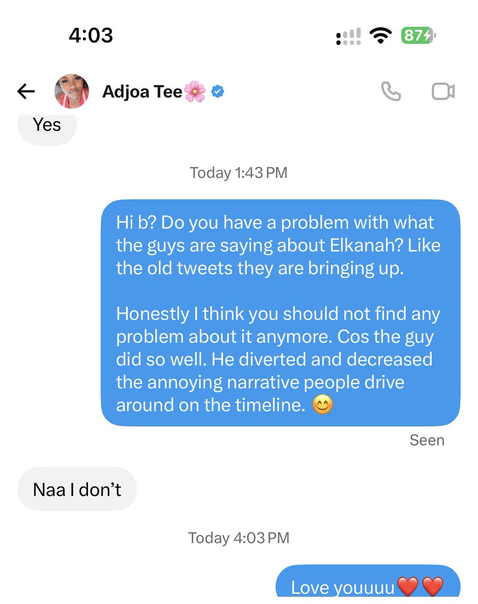 1harrismadeit's tweet photo. It’s crazy how these Twitter Ab3nkwan users in Ghana wants to destroy the relationship between Adjoa Tee and Elkanah. Adjoa Tee doesn’t have any problem with him. Yall should focus on the relationship you have destroyed with big people who could have changed your lives by defaming them! Lmao