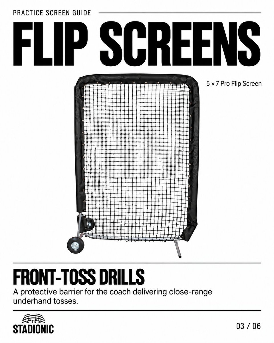 NettingPros's tweet photo. What screens could make your practice safer and more efficient?

Explore L screens, flip screens, pitching machine screens, infield screens and pocket screens, plus more options from Stadionic:
https://t.co/ZVWXnDytJW
#Baseball #Softball https://t.co/3czcVptobz