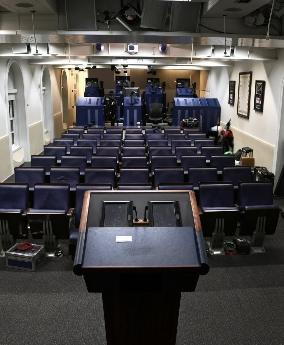 maddenifico's tweet photo. When a deranged authoritarian dares to dismantle First Amendment rights, this is what the White House press room should look like. https://t.co/oL34KMPwfH