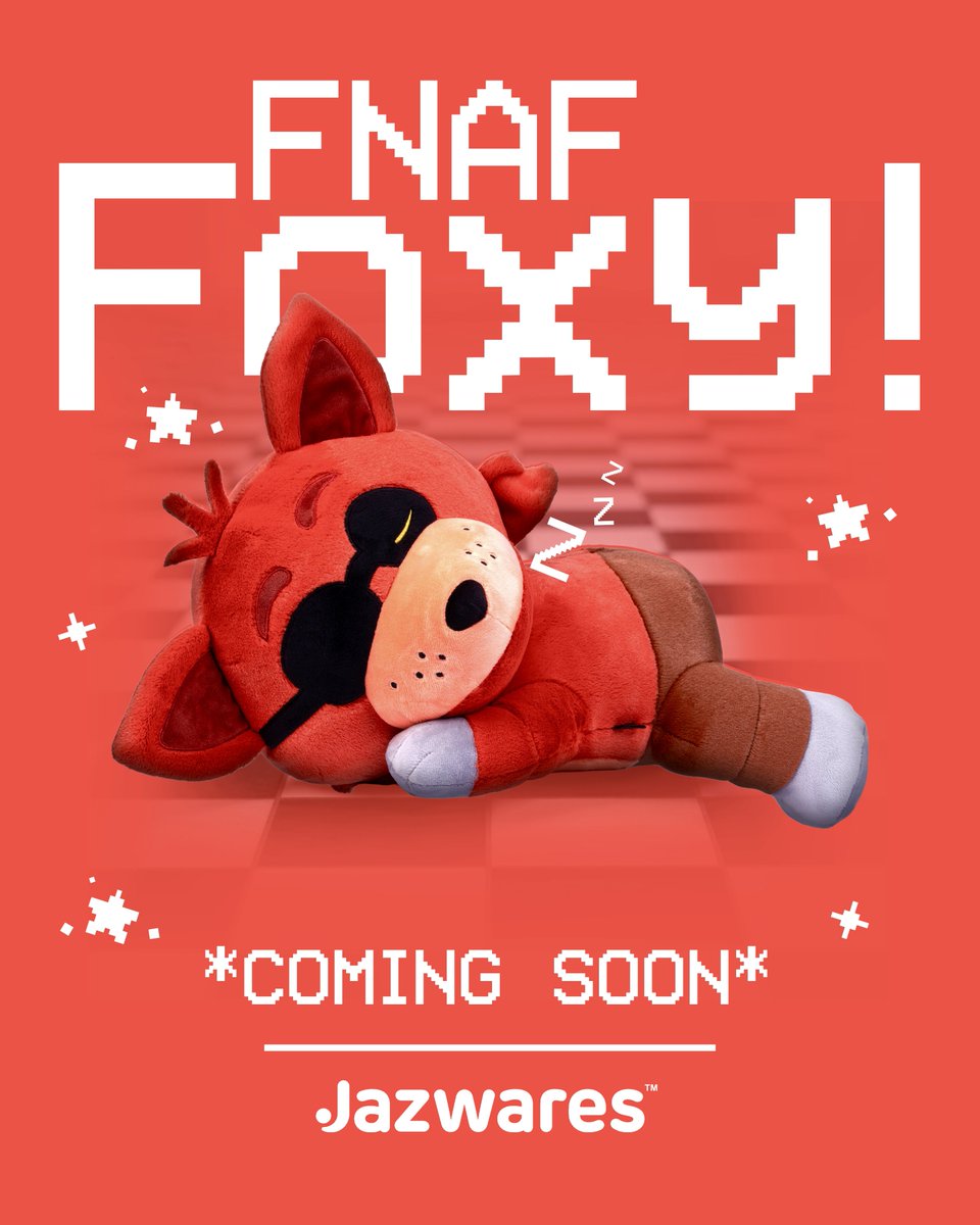 FNAF_ScottGames's tweet photo. Foxy Sleeping Plushies are coming soon! https://t.co/tybyFpTqWa