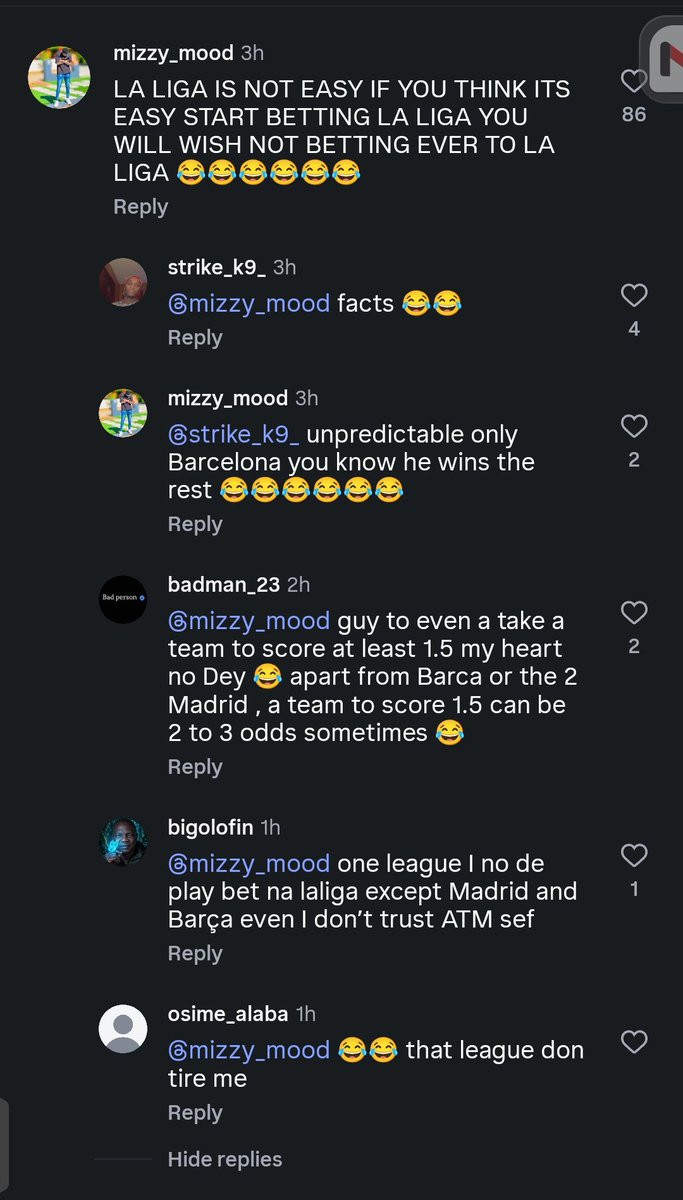 OTMAYOR_'s tweet photo. You should see this @ultimate_kombo comment section on Instagram, because it so true, the premier fans already know the results of most of their matches in their league but u see la Liga especially the small sides, no even put ur money on GETAFE 😂😅🤦🏾‍♂️ https://t.co/lnQEwqJht1