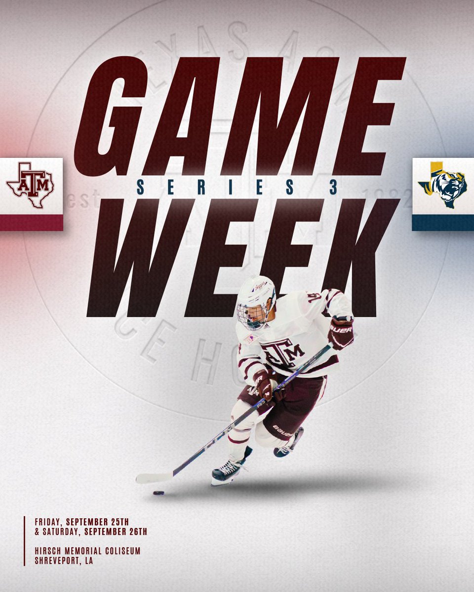 tamuicehockey's tweet photo. On the road π
The Ags are on their first road trip of the season as they face off against ETBU in Shreveport, LA!
Support the guys from anywhere through the broadcast link in our bio as we BTHO ETBU π
πΊ https://t.co/Mzw2EMltga
#TAMUHockey | #ACHA | #AggieIce https://t.co/vbIcxLkwtK