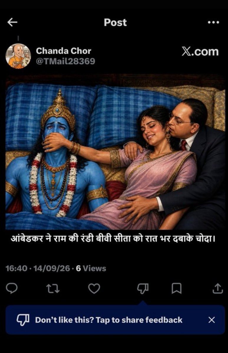 ShankarSenNRF's tweet photo. आदरणीय🙏 श्री 

@myogiadityanath @myogioffice @CMOfficeUP @dgpup @Rajeevkrishna69 @cyberpolice_up @Uppolice ,
कृपया इस id की जाँच कर उचित कार्रवाई सुनिश्चित करें 
@HMOIndia @narendramodi 
ये हैं आपके शोषित वंचित समाज ? 
         महोदयजी ऐसे व्यक्ति पर कड़ी से कड़ी कार्रवाई करें https://t.co/Pauio9L5TF
