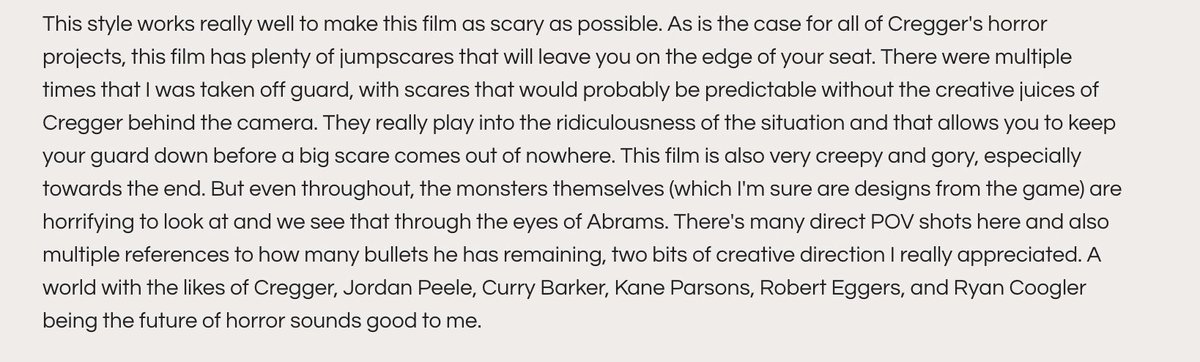 rogueeyemedia's tweet photo. Here's an excerpt from Alex Schlerf's review of #ResidentEvilㅤ where he discusses the incredible direction from Zach Cregger for the film... check out the full review now!
https://t.co/nP9l49nwbm
-
#zachcregger #austinabrams #films #movies #fyp https://t.co/J1ss75iS7B
