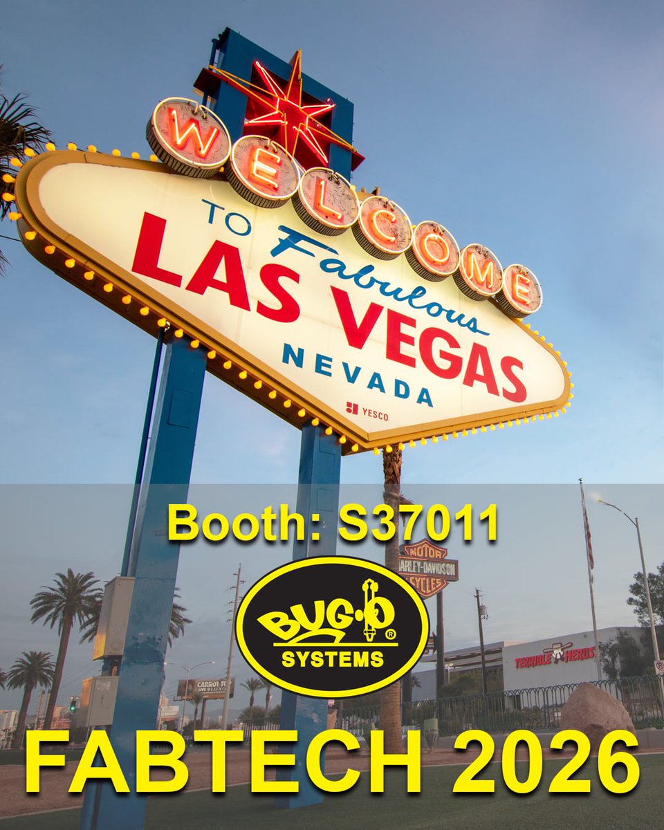 BugOSystems's tweet photo. We are just one month away from FABTECH 2026 in Las Vegas! Visit us in booth: S37011. Get ready to boost your productivity with the latest in BUG-O Mechanization! #Fabtech2026 #Bugo #BugoSystems #MadeInUSA #Fabtech #welding #weldporn #weldeverydamnday #welder https://t.co/IrULeY2s3j
