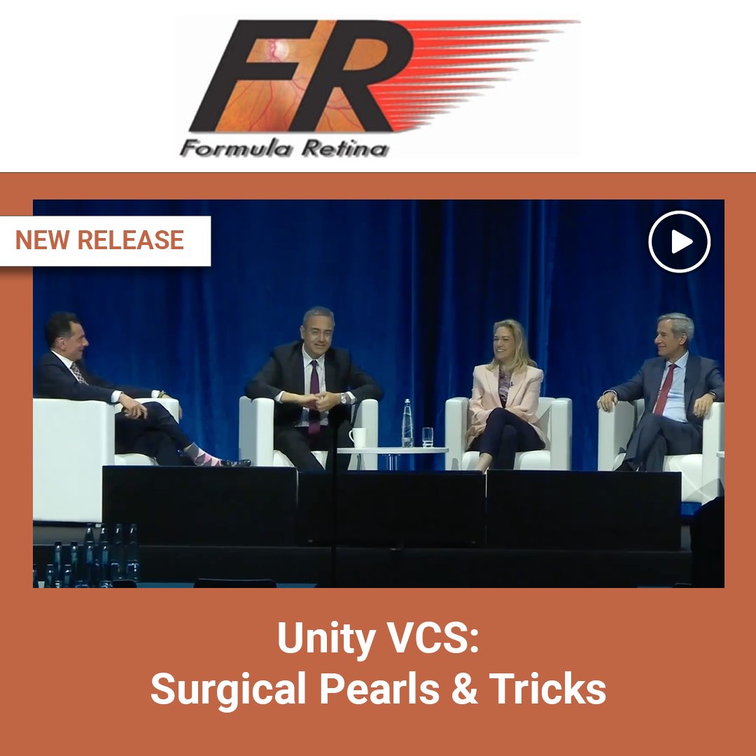RetinaToday's tweet photo. In the latest episode of Formula Retina, leading surgeons explore how UNITY VCS is advancing vitreoretinal surgery. They discuss the platform’s innovative technology, intelligent fluidics, IOP control, illumination, 27-gauge vitrectomy, and more: https://t.co/OnwJ6ok1kd https://t.co/huSYQRSwx5