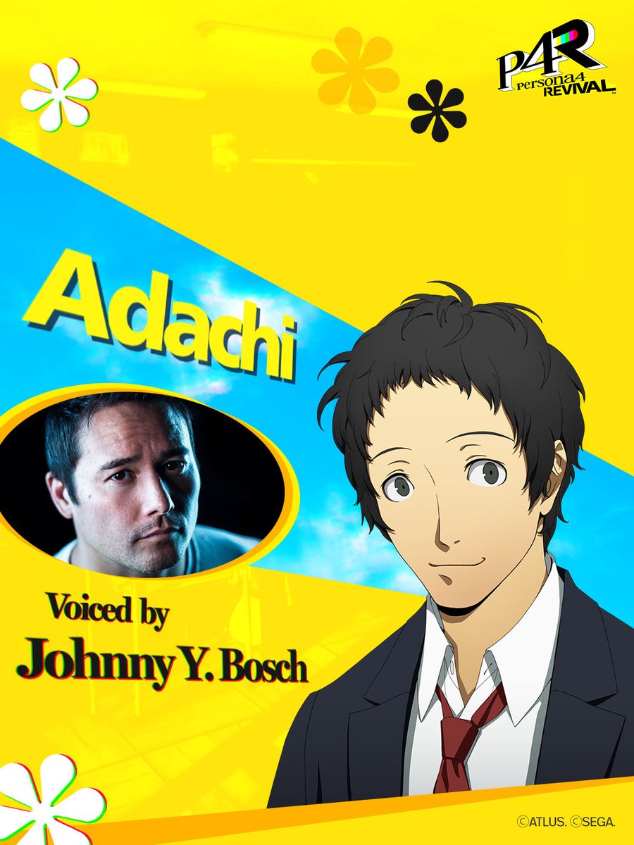 Atlus_West's tweet photo. You’ve been waiting for this… 

Introducing some of the incredible supporting cast members from Persona 4 Revival!

🍽️ Aika Nakamura, @JudyAliceLee
🩷 Nanako Dojima, Courtney Shaw
🕵️‍♂️ Ryotaro Dojima, @RayChase
🥬 Tohru Adachi, @johnnyyongbosch https://t.co/SDj7pyJtSW