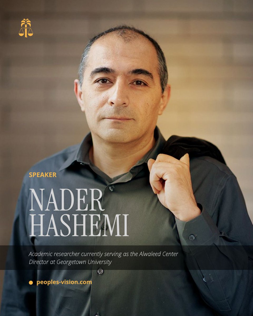 PeoplesVisionSA's tweet photo. 🎙️ Nader Hashemi @naderalihashemi
Director, Georgetown's Alwaleed Center. Panel 1.
joins us October 2.
#PeoplesVision #PVR4 #الرؤية_الشعبية https://t.co/XU2IvtP3lM
