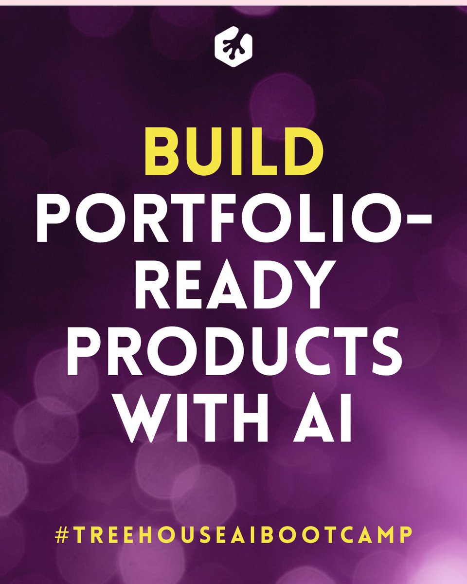 treehouse's tweet photo. Certificate. Live project. Real skills. Build portfolio-ready products in the AI Bootcamp COMING NEXT WEEK! https://t.co/FOPItESDrv