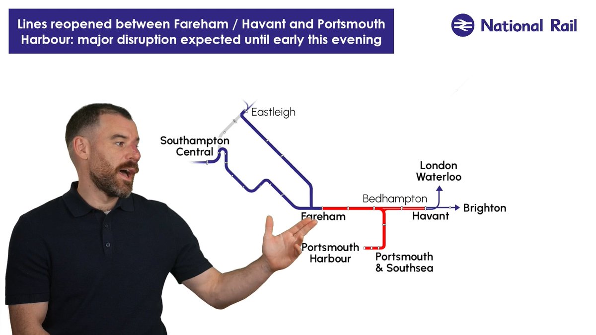 nationalrailenq's tweet photo. @samaritans 🎥 #Fratton - The visual disruption map video has been updated
#DisruptionVideos
ℹ️ Full video can be found here: https://t.co/XlLM1Km89K https://t.co/5NazK3ywiF
