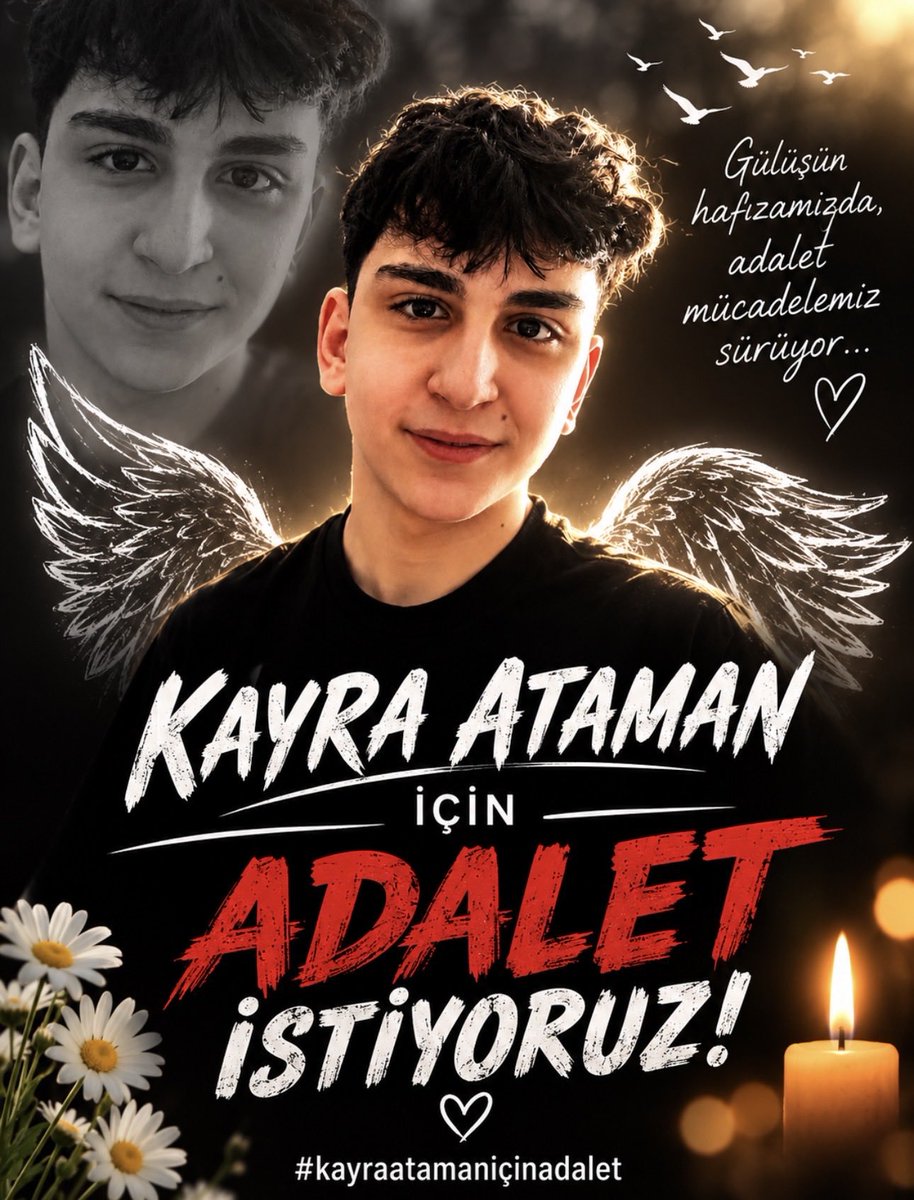 aliosman2992's tweet photo. 16 yaşındaki Kayra Ataman 9 Haziran 2026 tarihinde parkta eski sevgili meselesi yüzünden çıkan kavgada kalbinden ve ciğerinden defalarca kez bıçaklanarak katledildi. Katil cezaevinde intihar ederken azmettirici ve baba şu anda hala dışarıda. Kayra Ataman için susma caydırıcı cezalar gelsin!
#kayraatamaniçinadalet
@kayraadalet
